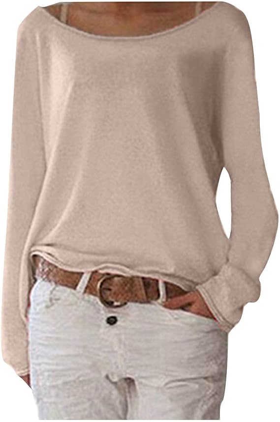 Womens Winter Fall Tops Long Sleeve Shirts Casual Pullover Scoop Neck Basic Tunic Tee Blouse 2024 Fashion Clothes