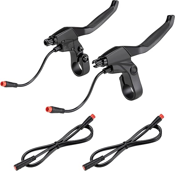 2 Pin Male Ebike Brake Levers with Extension Line, 1 Pair