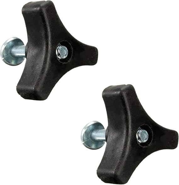 2 Pcs Mower Handle Bolts Wing Nuts and Bolts Triple Angle Handle Knobs Universal Handle Screw Kits Sturdy Nut Screw Bolt Replacement Parts for Lawn Mower Garden Tools