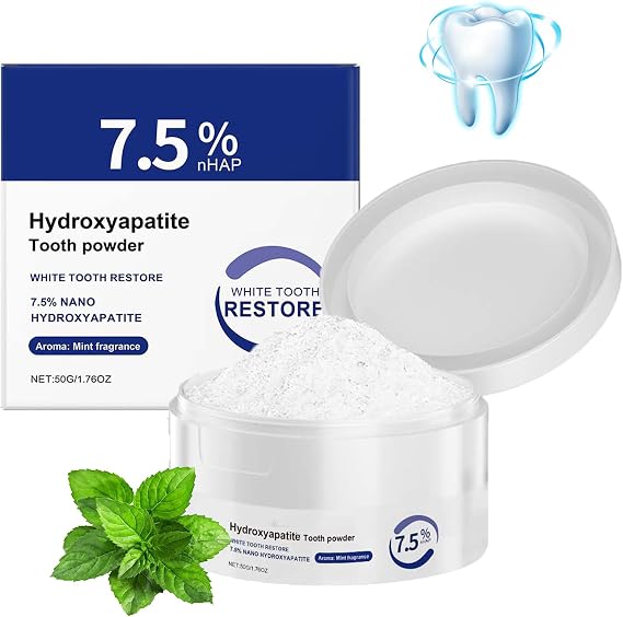 Hydroxyapatite Tooth Powder, 50g Hydroxyapatite Powder for Teeth, Natural Enamel Repair and Whitening Teeth Care, Fluoride-Free, Stain Removal, Hydroxyapatites Toothpaste for Sensitive Teeth (1)