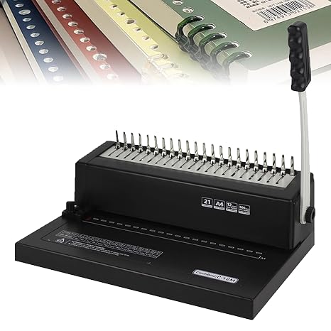 Square Hole Binding Machine for Paper, Punch and Bind Up to 500 Sheets, Compatible with A4, B5, A5 Sizes