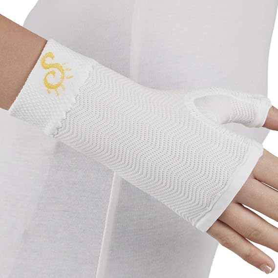 SOLIDEA Micromassage Gauntlet CCL2, Therapeutic Compression Gloves | Massage Glove, Compression Gloves for Lymphedema, White, XL
