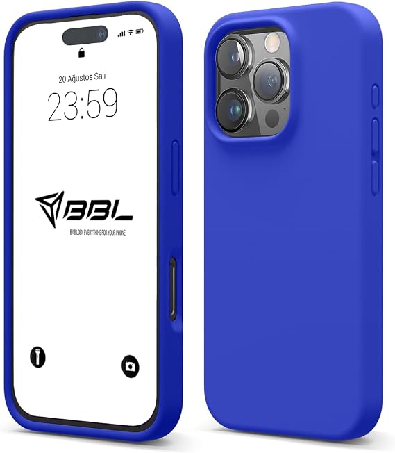 Babilden iPhone 16 Pro İle Uyumlu Kılıf İnce Ve Dayanıklı Sıvı Silikon 3 Katmanlı Tam Kaplamalı Şık Yumuşak Jel Hissi Yüksek Kalite Kauçuk Telefon Kılıfı (Parlak Lacivert)