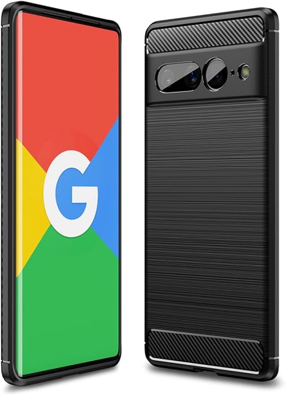 Microcase Google Pixel 7 Pro Brushed Carbon Fiber Silikon Kılıf - Siyah AL3332