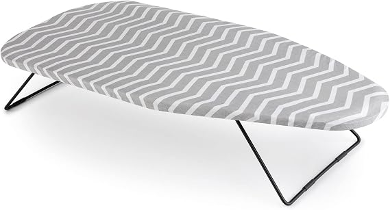 JATA HOGAR HPLA8214 – Folding Table Ironing Board 75 x 34 cm, Compact with Hanging Hook, Non-Slip Legs, 100% Cotton Cover, Anti-Rust Structure