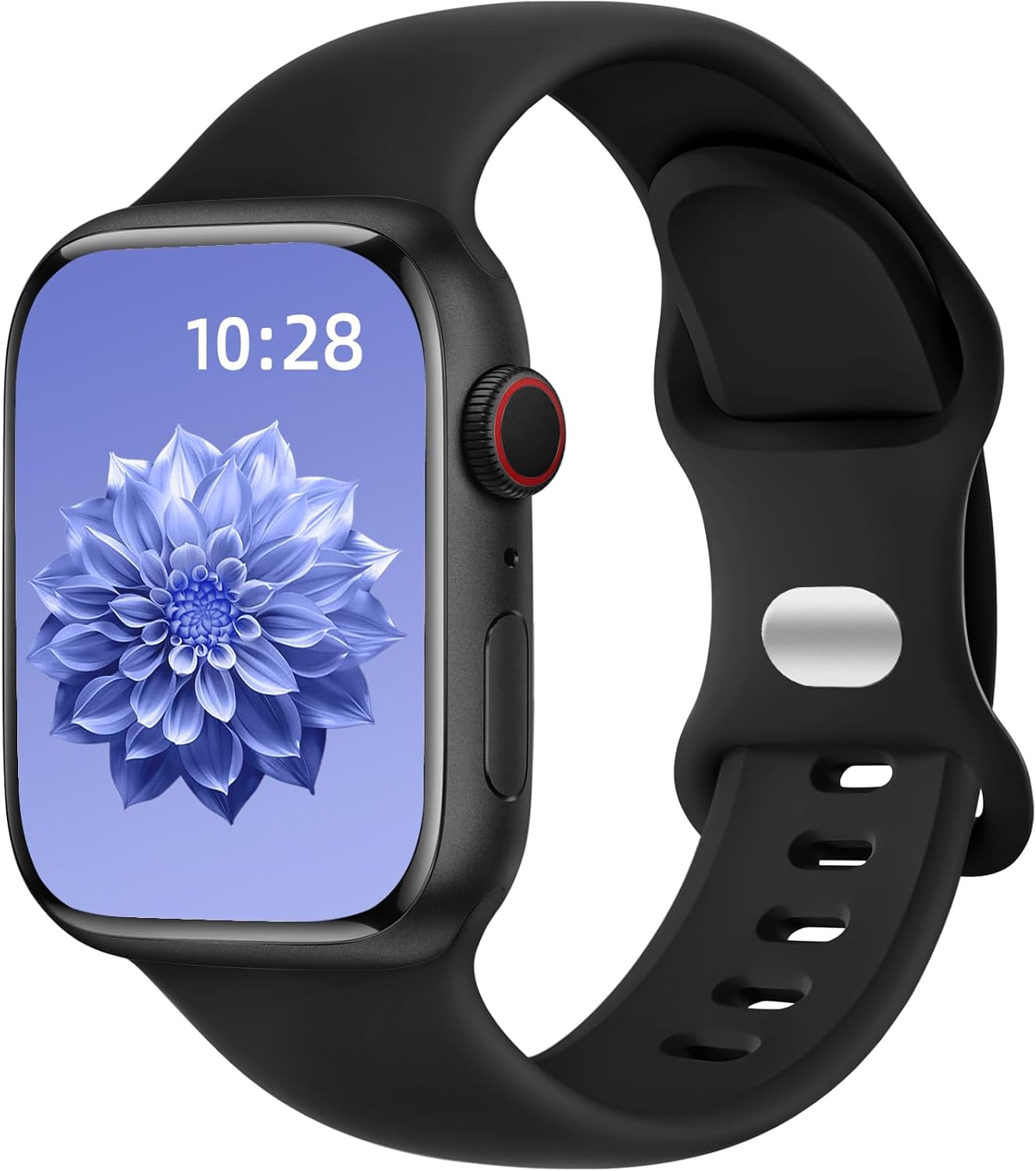 Dirrelo Compatible with Apple Watch Strap 44mm 45mm 46mm 42mm 49mm Women Men, Soft Silicone Sport Band Replacement for iWatch Apple Watch SE 3 2 Series 11 10 9 8 7 6 5 4 3 2 1 Ultra 3 2 Straps, Black