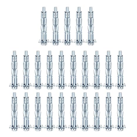 25pcs M8x52 Heavy Duty Zinc Plated Carbon Steel Drywall Anchors