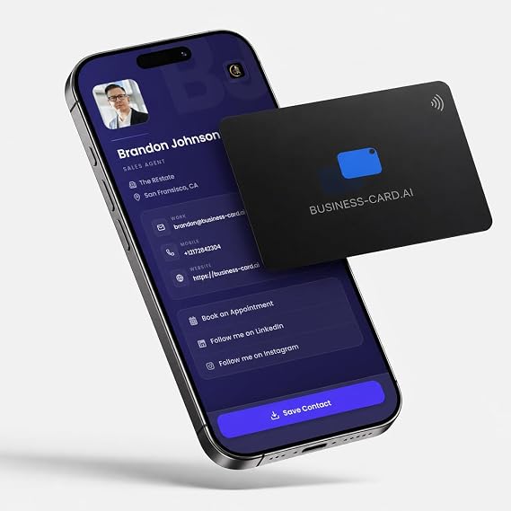 名刺AIによるNFC名刺 – スマートデジタル名刺、タップして連絡先情報、ソーシャルメディア、リンクを共有、アプリやサブスクリプションは不要、iPhone&Androidで動作します