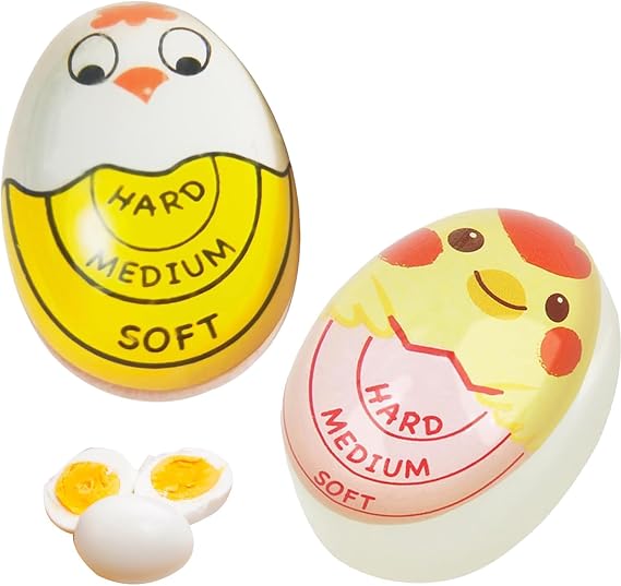 Double Pack Color Changing Egg Timer for Perfect Boiled Eggs - Soft, Medium, Hard