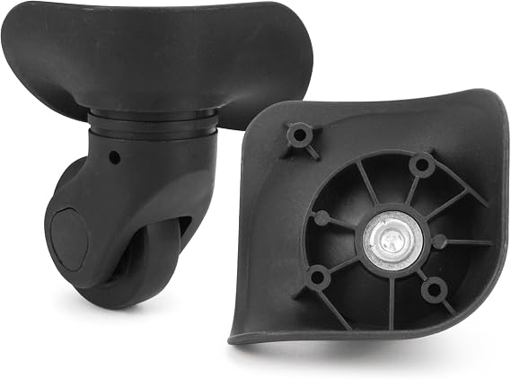 1 Pair Suitcase Replacement Wheels Black Luggage Wheels Replacement Suitcase Caster Wheels with 4 Screw Holes(VX-01)