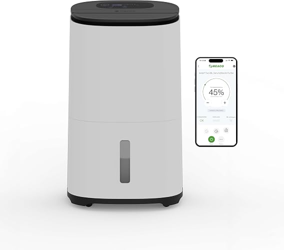 Meaco MeacoDry Arete® Two 20L Dehumidifier & HEPA H13 Air Purifier Meaco WiFi App Intelligent Humidity Mode Laundry Mode Power-Saving Mode Quiet Mode Lowers Moisture