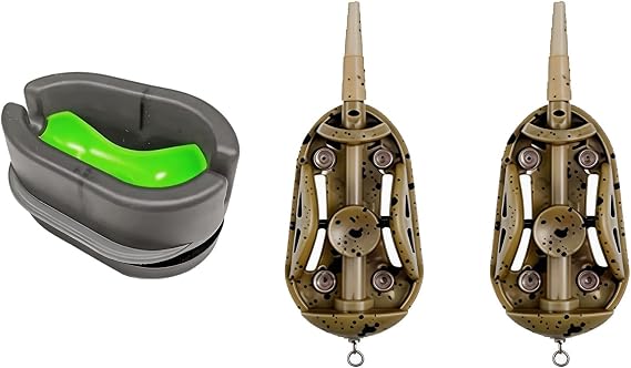 3 Pack Method Feeder Set,Inline Silo Feeders with 20g 30g with Quick Release Mould Release Bait Mould,ABS Plastic Fishing Tackle Accessories Sinkers Rigs for Carp Coarse Pellet Groundbait Fishing Kit