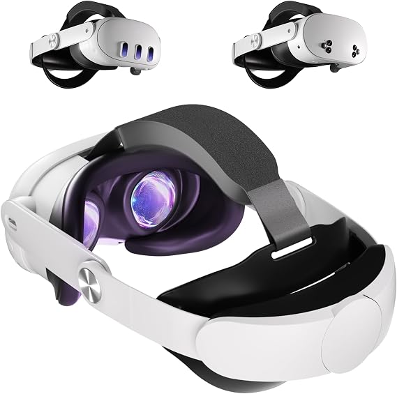 Head Strap for Meta Quest 3, Lightweight and Comfortable Soft Cushion VR 3 Accessories Headset Strap,Pressure-Free Adjustable Balanced Elite Strap Accessories Replacement for Oculus Quest 3