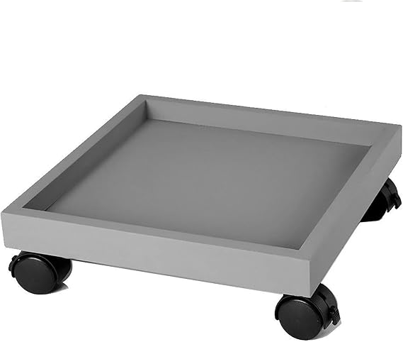 Plant Caddy, Square Potted Plant Stand On Wheels Heavy Duty Plant Pot With 360° Rotating Casters Rolling For Indoor Outdoor Planter Trolley Casters Rolling Coaster,Gray-46cm