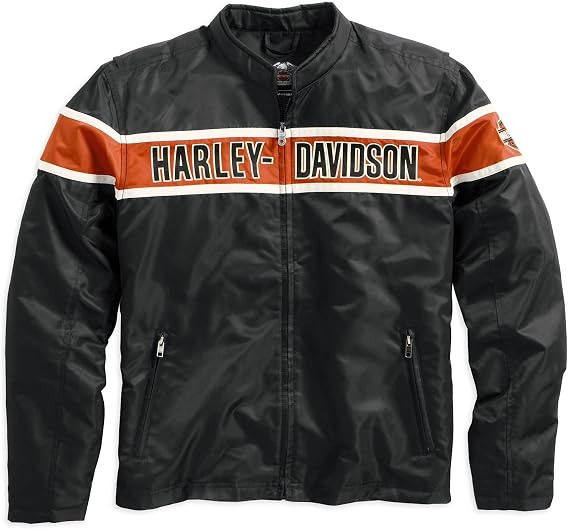HARLEY-DAVIDSON Generations Men's Jacket Casual Outdoor Leisure Jacket Functional Jacket for Men Black Orange