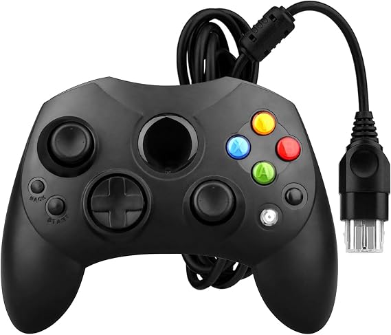 OSTENT Wired Controller Gamepad Joystick S Type 2 A for Microsoft Old Generation Xbox Console Video Games Color Black