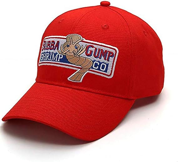 Adjustable Baseball Cap Bubba Gump Shrimp Embroidered Snapback Hats Sports Sun Hat (Red)