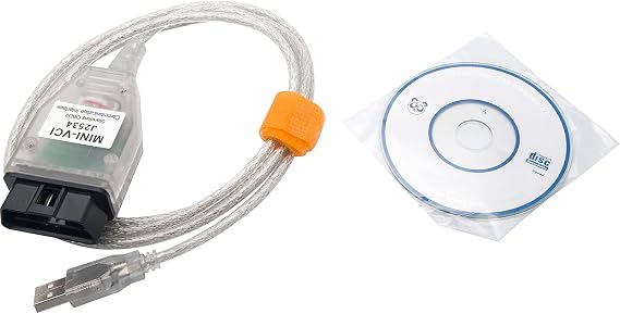 Baceyong OBD2 Car Scanner Tool Car Diagnostic Scan Tool 1.5M Mini VCI J2534 Code Reader Cable VCI V13.00.022 Vehicle Engine Fault Code Reader 16 Pin TIS Techstream Cable with CD/Software