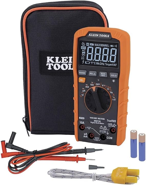Klein Tools MM720 Dijital Multimetre, Otomatik Değişen TRMS, Düşük Empedans (LoZ), 1000V AC/DC Gerilim, 10A AC/DC Akım, 60 MOhms Direnç