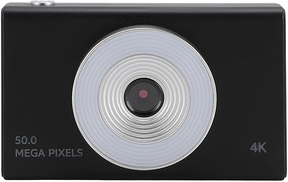 4K Digital Camera, 48MP HD Vlogging Camera with 8X Digital Zoom, Kids Digital Camera with Fill Light, Anti Shake Compact CCD Camera for Students Teens Boys Girls Seniors (Black)