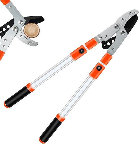 Likorlove Heavy Duty 25-37" Telescopic Gardening Sharp Steel Branch Cutter, 1.5" Cutting Capacity, Shock Absorbing Handle, Gardening Pruning