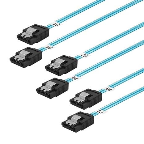 ADCAUDX Thin SATA-III Cable:12 Inches,3 Pack Flexible Short SATA-Cables