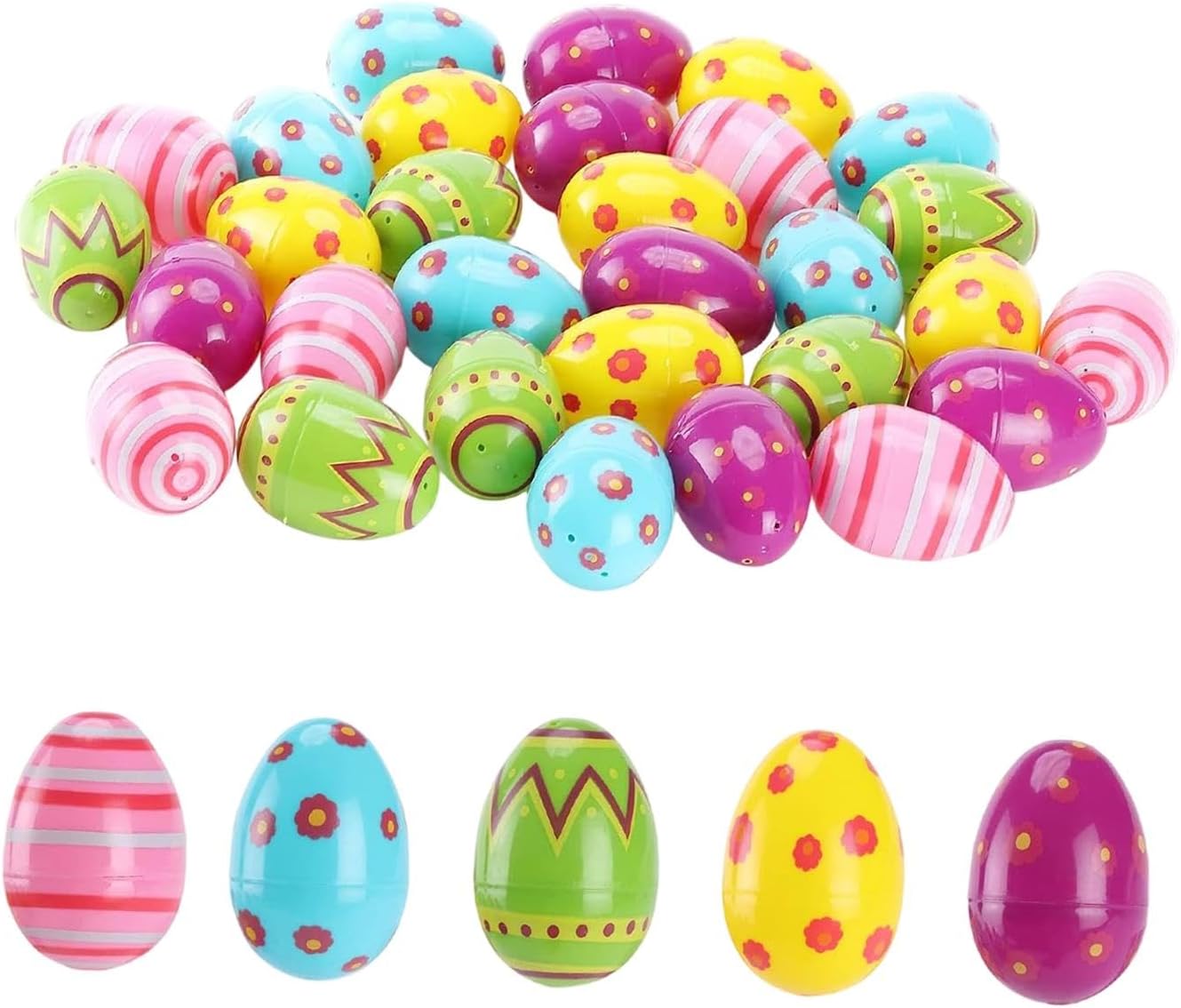 36pcs Easter Eggs Empty Basket Fillers for Easter Hunt Surprise Eggs