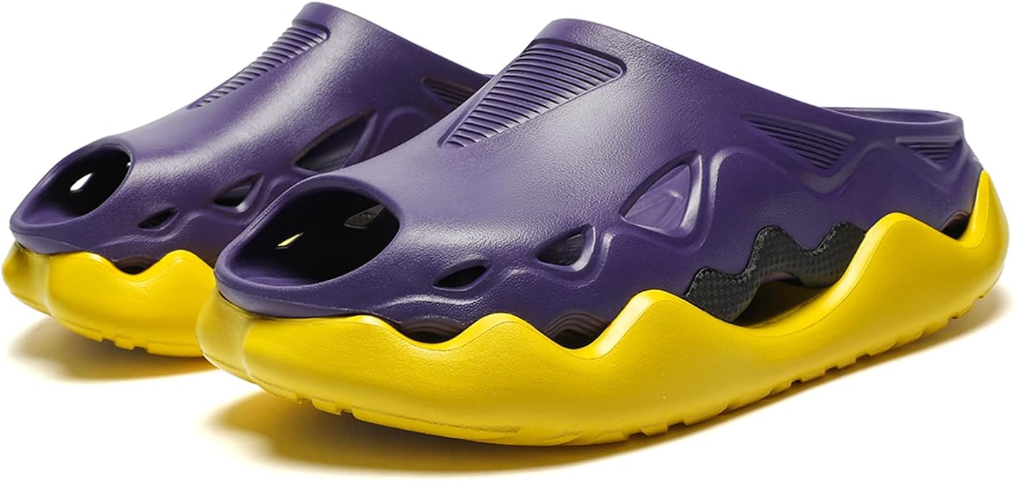 ユニ スポーツ ファッション クール スライド チャンキー プラットフォーム サンダル Eva ミュール & クロッグ 男性用 - 通気性 中空 高さ2インチ 増加 ワークアウト後の回復 防水 速乾 アウトドア 滑り止め