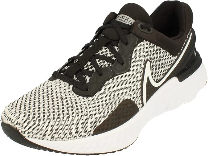 NIKE React Miler 3 Men's Trainers Shoes White Black Metallic Silver EU 44 UK 9