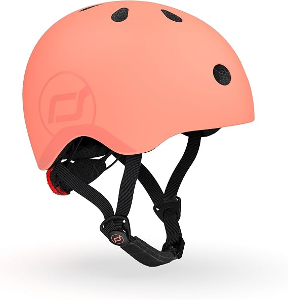 Scoot and Ride ayarlanabilir askılı bebek kaskı, mat kaplama, S ve M bedenler, LED güvenlik ışığı ve ek koruma için yumuşak polar dolgu dahil