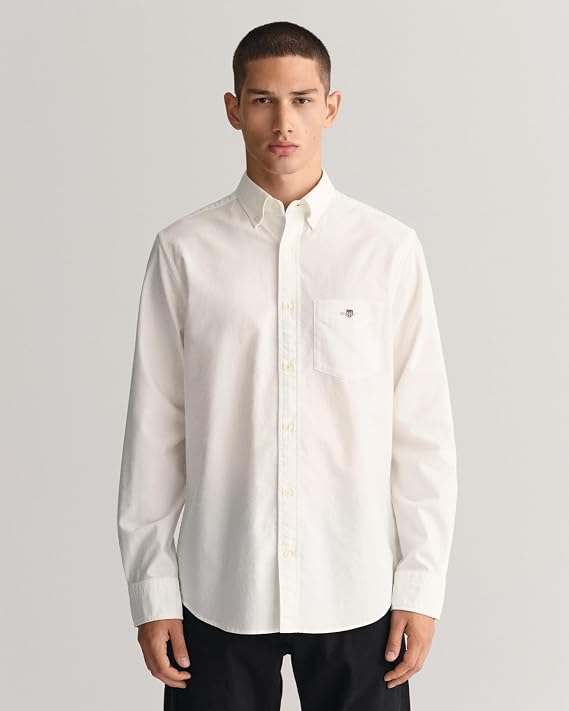 GANT Erkek Beyaz Regular Fit Logolu Gömlek
