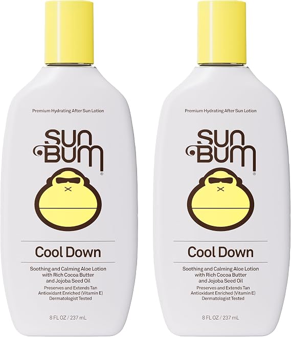 Sun Bum Cool Down Aloe Vera Gel | Vegan and Hypoallergenic After Sun Care with Cocoa Butter to Soothe and Hydrate Sunburn Pain Relief | 8 oz