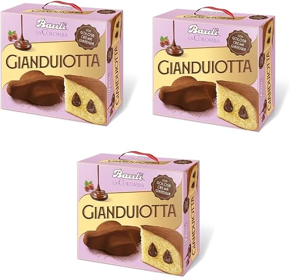 Bauli Colomba Gianduiotta 3 x Easter Pastries with Gianduia Cream, 750 g, Baking Product, Easter Dove of the Italian Tradition