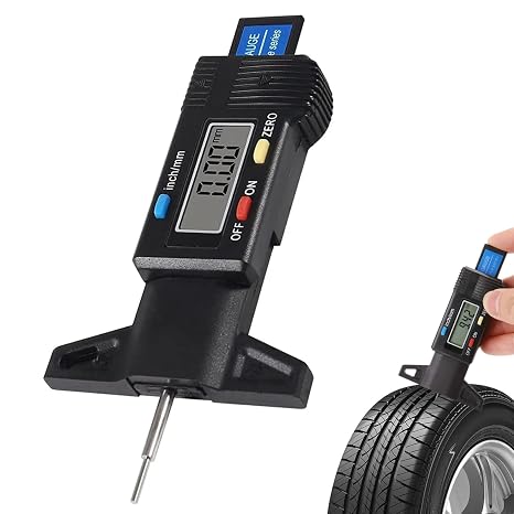 Digital Tread Depth Gauge, 0-25.4mm/1 Inch LCD Display
