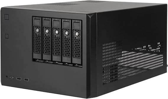 SilverStone Technology CS351, Hot-Swapping özellikli SAS-12G-/SATA-6G-NAS kasa, 5 yuvalı ve yüksek performanslı, SST-CS351, siyah