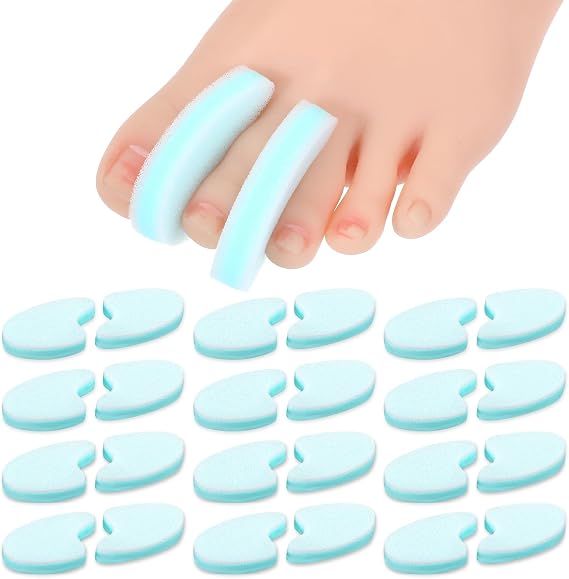 12 Pack Foam Toe Separators, Toe Spacers for Women Men 3 Layer Foam Toe Spacers Toe Stretcher Divider for Overlapping Toe Bunion Corrector Hammer Toes and Prevent Corns