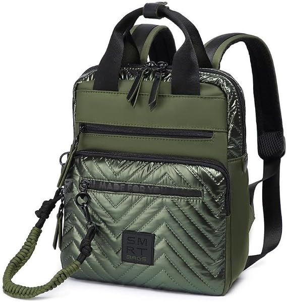 Smart Bags Parlak Kumaş Küçük Boy Askılı Kadın Sırt Çantası 3250 Yeşil