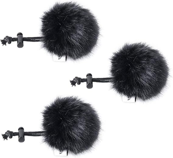 COMICA Pack of 3 Fur Windscreen for Microphone Mini Microphone Fur