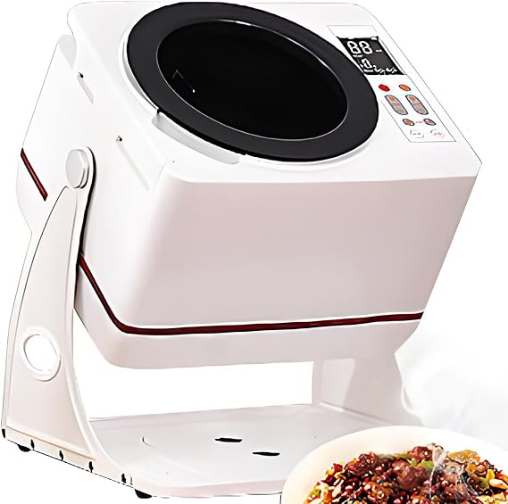 Automatic Steering and Cooking Machine 6L Large Batch Cooking,15-30 RPM Speed,Wear-Resistant 5-Layer Pot for Frying/Steaming,2500W Smart Kitchen Stir-Fry Machine for Family Meals