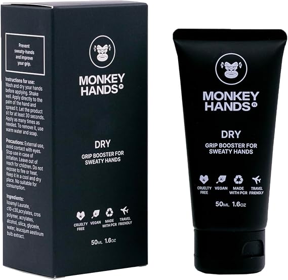 MonkeyHands Dry Grip Booster - Dry Hands - Overgrip - Padel Racket, Tennis, Golf, Table Tennis, Climbing, Gymnastics, Pole Dancing and More - High Performance - Skin-Friendly