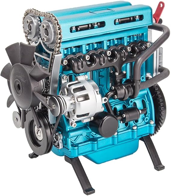 L4 Engine Model Kit, Turbocharged Inline Engine 4 Cylinder Engine with Mechanical Metal Assembly, DIY Car Engine Model, Educational Experiment for Adults, 364+ Pieces