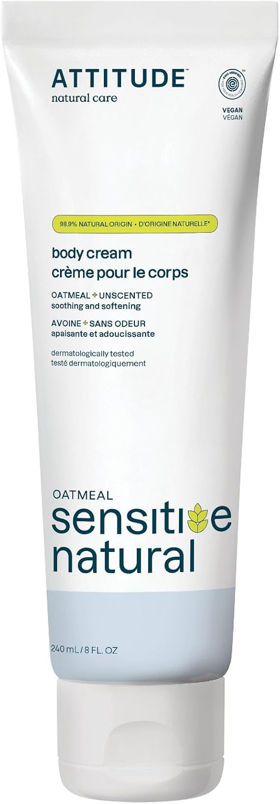 ATTITUDE Face & Body Cream for Sensitive Skin, Unscented, 240 ml