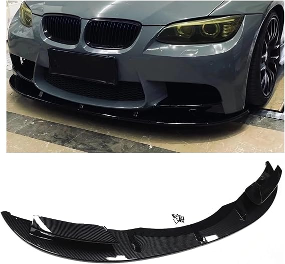 Bmw E90 E92 E93 M3 2007-2013 ベースクーペ/セダンフロントバンパースポイラーリップカーボンファイバールック車下半身キットスプリッターブレードと互換性あり