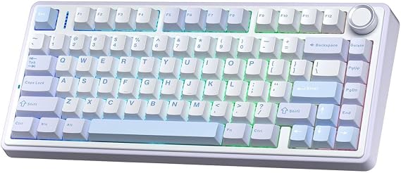 Aula F75 Mechanical RGB TKL Gray Switch Wireless Macroller Hot Swap Keyboard Ice Blue