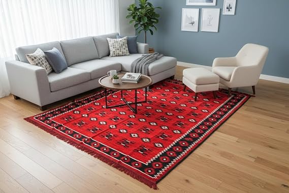 Etnik Motifli Otantik Dekoratif Kilim Desenli Halı M1 (160 x 250cm)