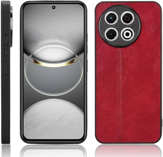 Case Compatible with Tecno Spark 30 Pro 4G KL7 [PU Leather texture][PU+PC+TPU] 3 in 1 Camera Protection Cover Red