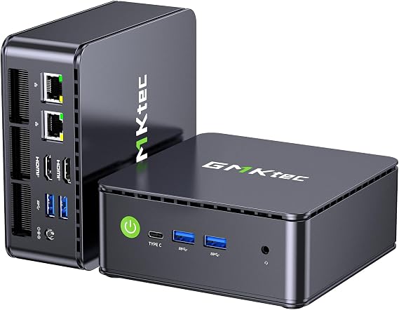 GMKtec Dual 2.5G Nic Mini PC G11 AMD Ryzen Embedded R2514 (Beats 4300U/3500U/N150),16GB DDR4 (Dual Channel) 512GB PCIe 3.0 M.2 SSD, Mini Computer 3 Screen Display/2*USB3.2 10Gbps/WiFi 6E/BT5.2