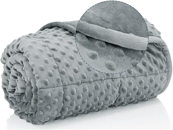 Süper Yumuşak Wellsoft Ağırlıklı Yorgan/Battaniye, 7 kg, Gri, Çift Taraflı, Tek Kişilik, 60kg üstü