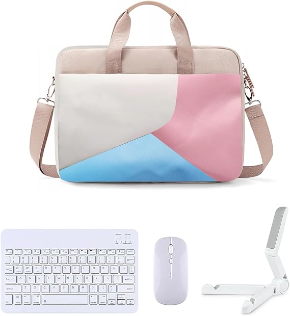 Microcase Apple iPad Pro 13 2025 için Macbook Çantası+Türkçe Klavye+Mouse+Tablet Standı Beyaz AL5165