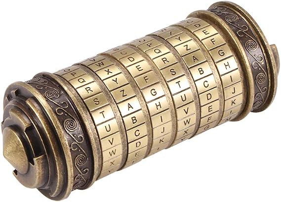 Powstro Da Vinci Code Puzzle Cylinder Lock Box, Lover Lock for Christmas Birthday Valentines Day Creative Romantic Gifts Mothers Father's Day Gift